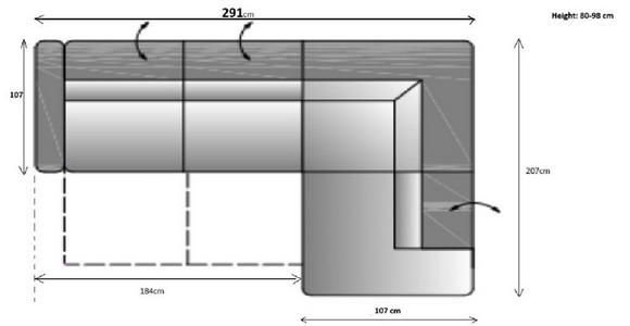 ECKSOFA in Flachgewebe Graubraun  212/287 cm  - Eichefarben/Graubraun, MODERN, Holz/Textil (212/287cm) - Valnatura
