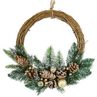 TÜRKRANZ   - Grün, Basics, Holz (38/35/7cm) - X-Mas