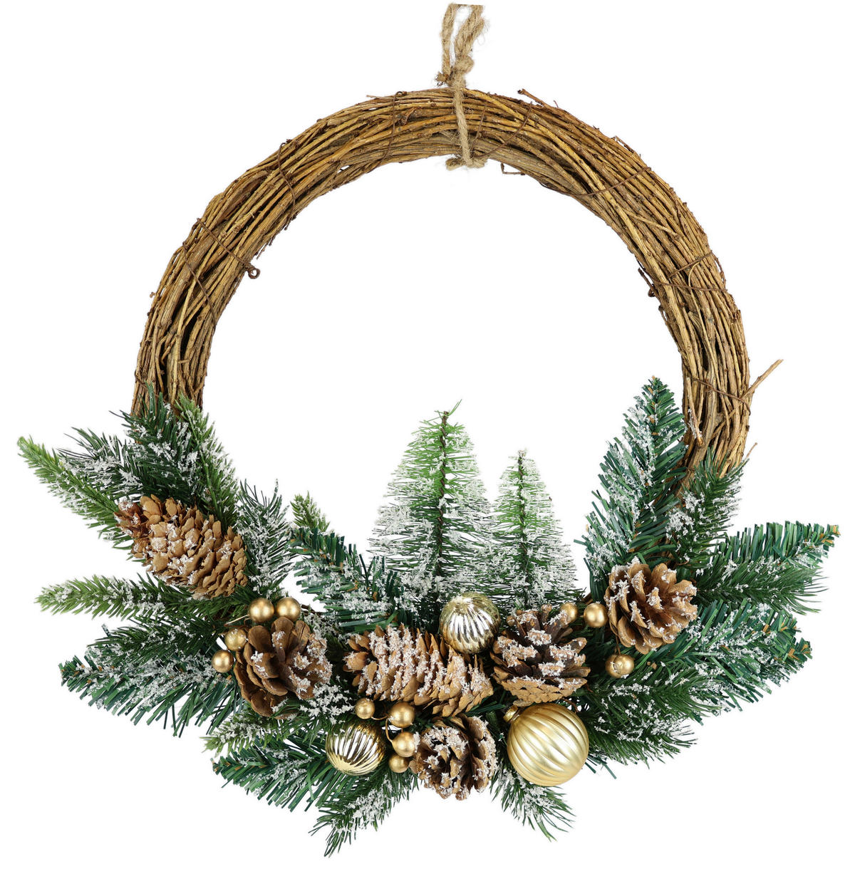 TÜRKRANZ   - Grün, Basics, Holz (38/35/7cm) - X-Mas