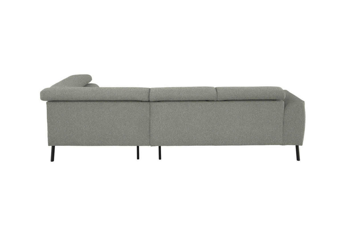 ECKSOFA in Struktur Hellgrau  280/205 cm  - Hellgrau/Schwarz, Design, Textil/Metall (280/205cm) - Xora