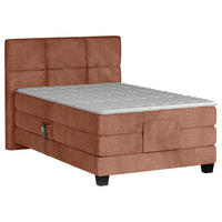 BOXSPRINGBETT 120/200 cm,  in Orange, Matratze, Topper, motorische Verstellbarkeit, Fernbedienung, H3 = fest  - Schwarz/Orange, KONVENTIONELL, Holz/Kunststoff (120/200cm) - Chameo