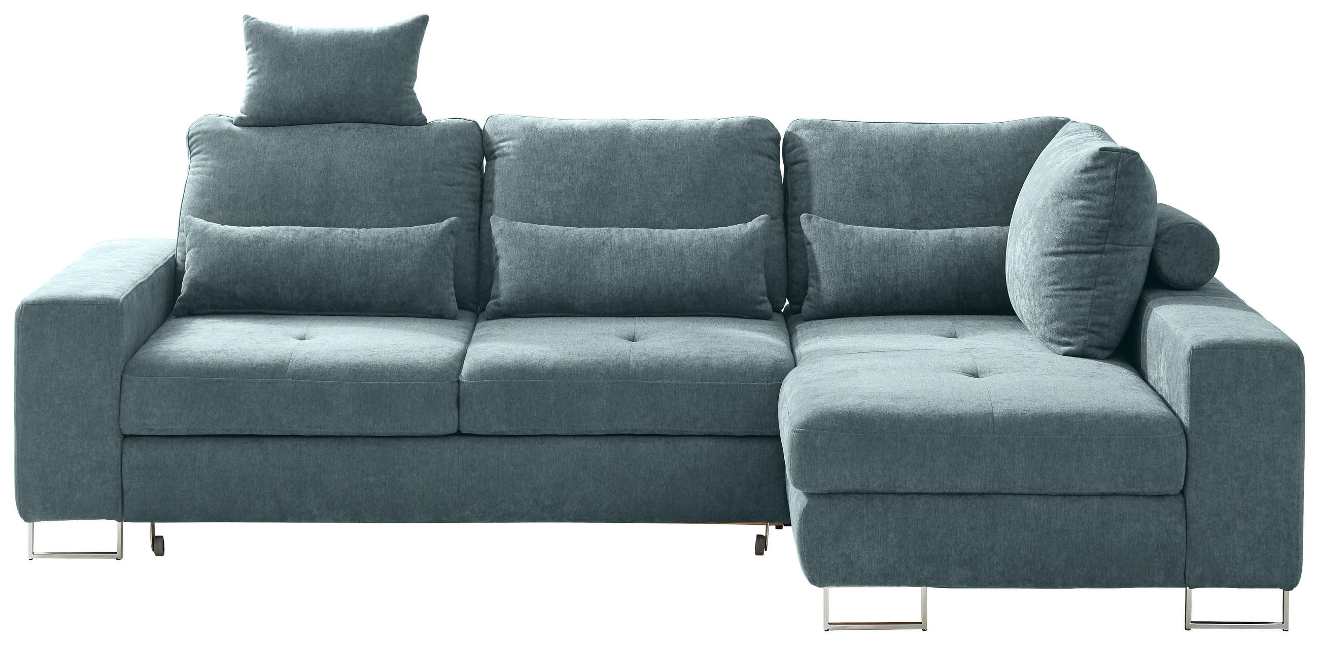ECKSOFA Grün Flachgewebe  - Grün, Design, Textil/Metall (260/188cm) - Hom`in