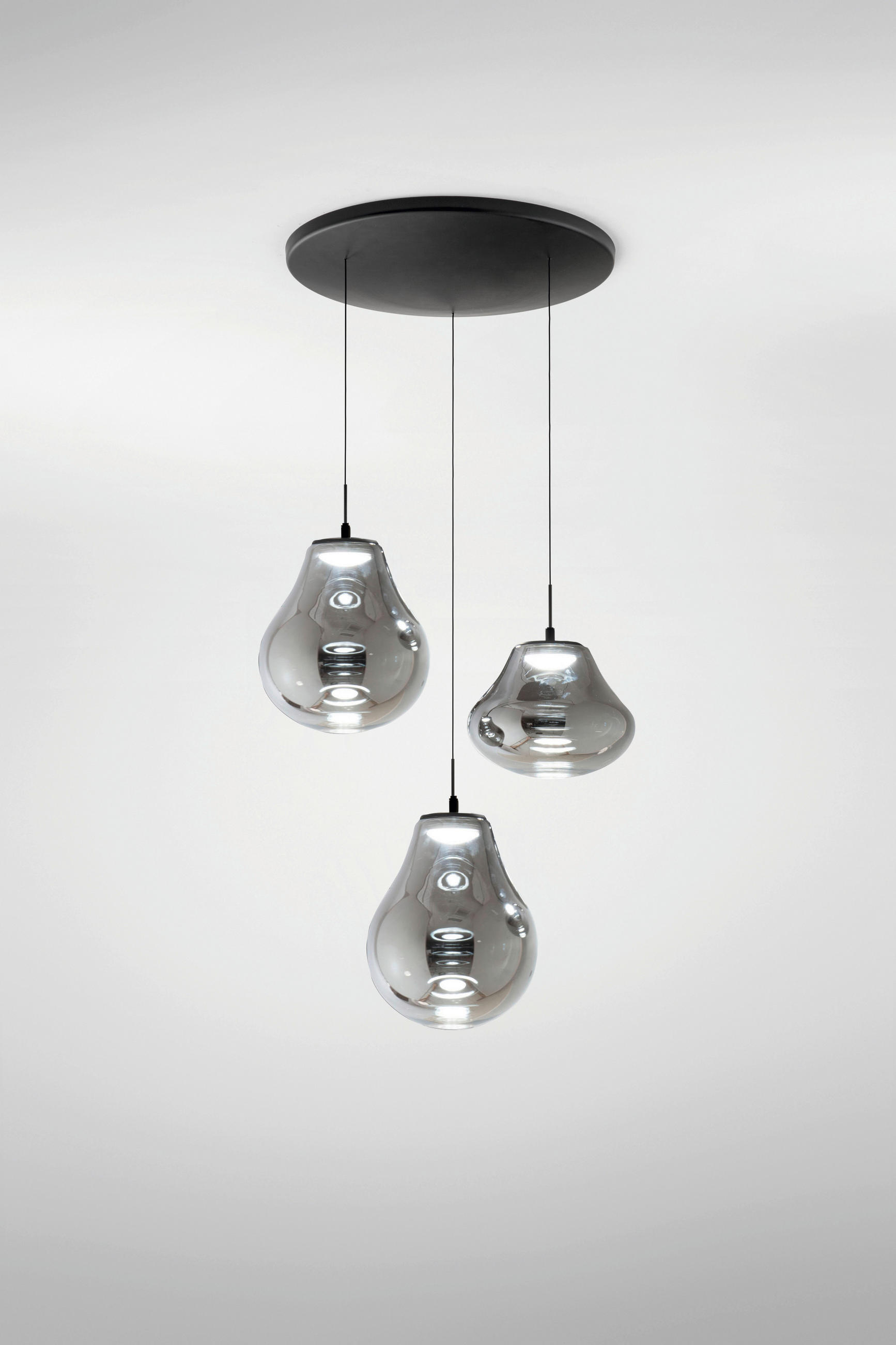 LED-HÄNGELEUCHTE 50/200 cm  - Schwarz/Grau, Design, Glas/Metall (50/200cm)