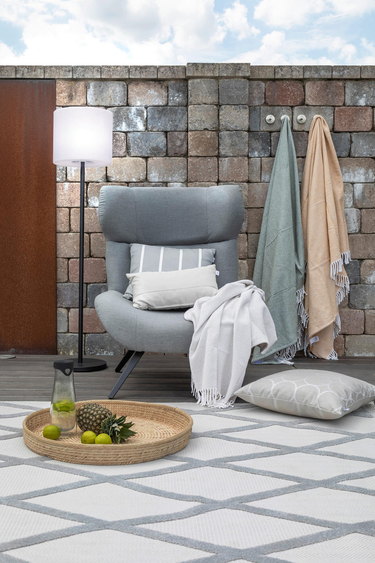 AKKU-STEHLEUCHTE 34/150 cm    - Schwarz/Weiß, Design, Glas/Kunststoff (34/150cm) - Schöner Wohnen