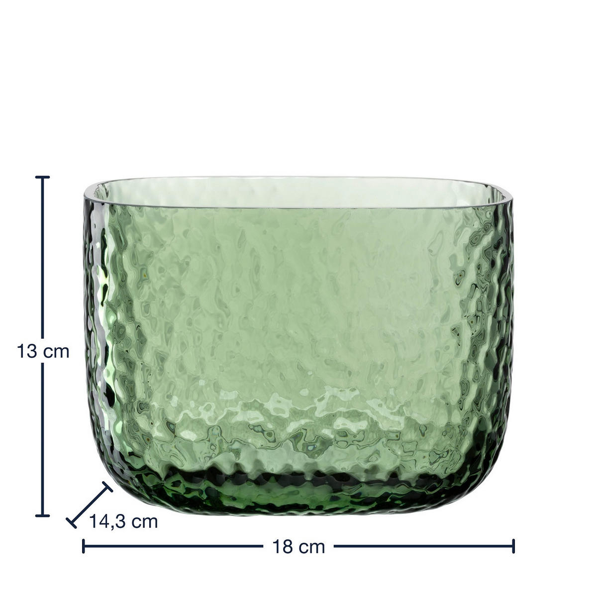 VÁZA, sklo, 13 cm - zelená, Lifestyle, sklo (18/13/14,3cm) - Leonardo