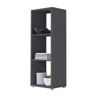 AKTENREGAL Anthrazit  - Anthrazit/Silberfarben, MODERN, Holzwerkstoff (37,5/108,5/33cm) - MID.YOU