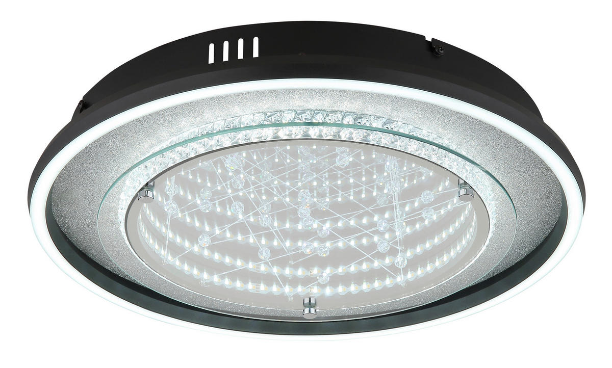 LED-DECKENLEUCHTE 40/6,8 cm   - Klar/Silberfarben, Design, Glas/Kunststoff (40/6,8cm) - Globo