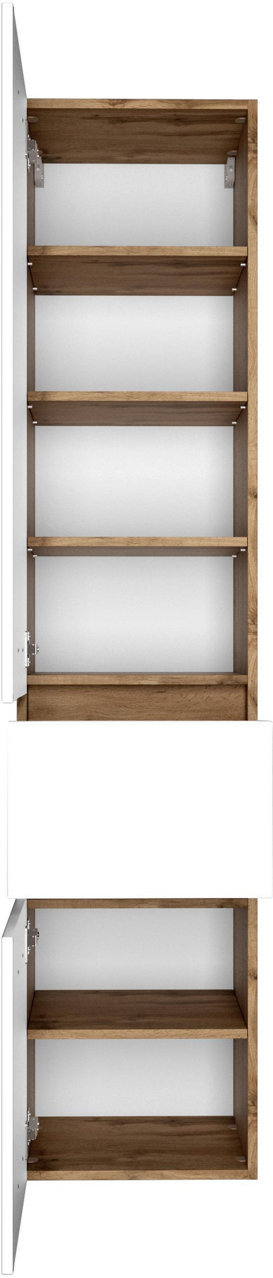 HOCHSCHRANK 40/180/35 cm  - Eiche Wotan/Silberfarben, Design, Holzwerkstoff/Kunststoff (40/180/35cm) - Held