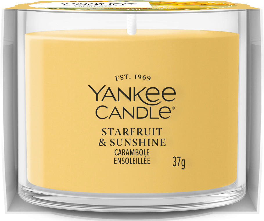 VONNÁ SVÍČKA  - tmavě žlutá/čiré, Basics, parafín/sklo (5,5/4,5/5,5cm) - Yankee Candle