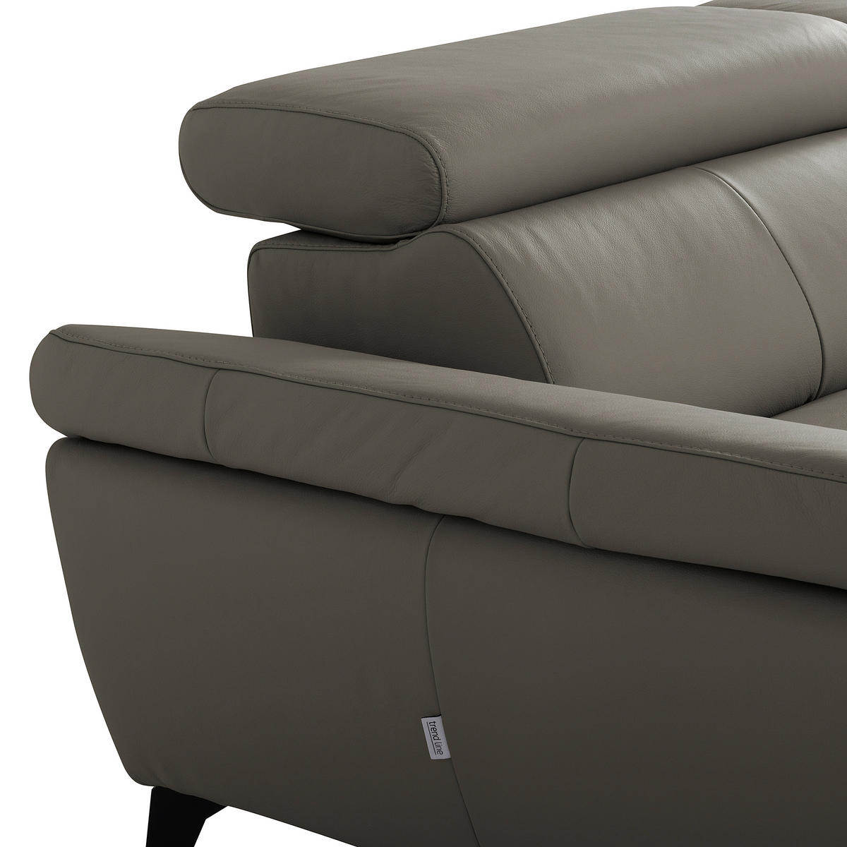 ECKSOFA Schlammfarben Echtleder Lederlook Bettkasten, Schlaffunktion, Rücken echt, Armteilverstellung, Kopfteilverstellung  - Schlammfarben/Schwarz, Design, Leder/Textil (179/252cm) - Livetastic