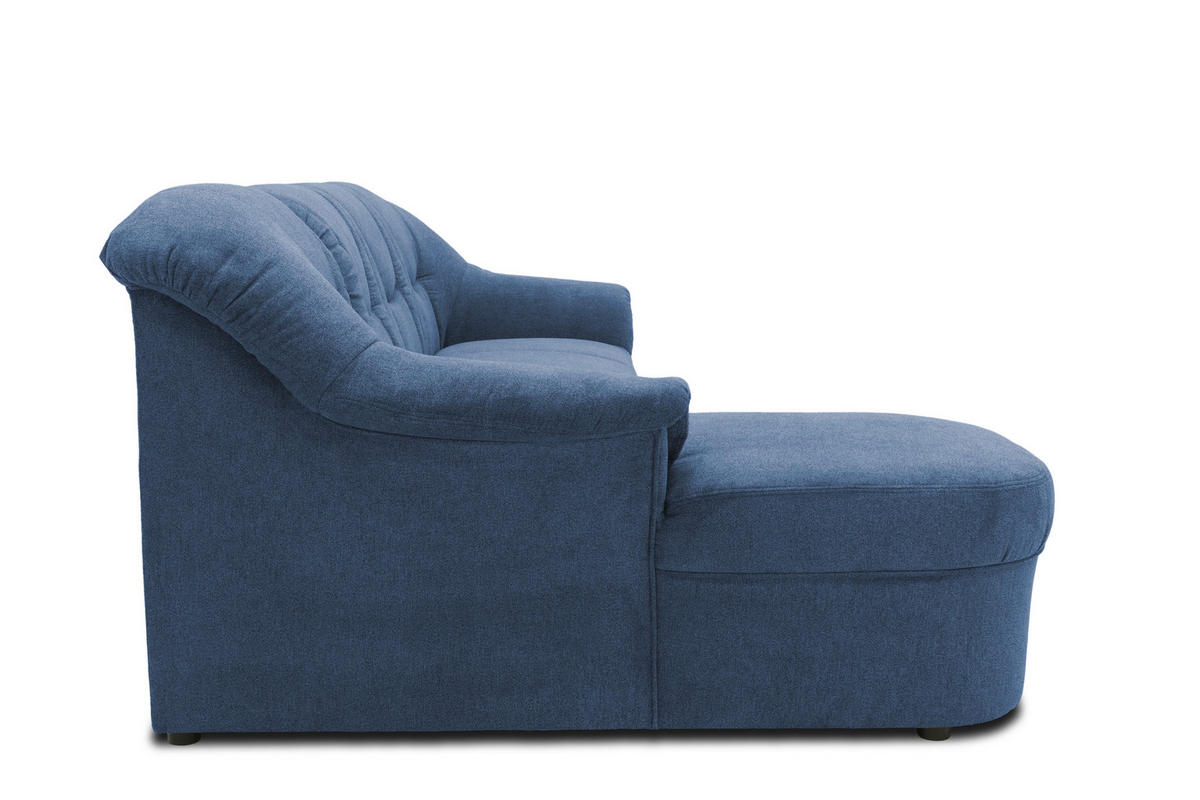 ECKSOFA Dunkelblau Mikrofaser  - Schwarz/Dunkelblau, KONVENTIONELL, Kunststoff/Textil (146/232cm) - MID.YOU