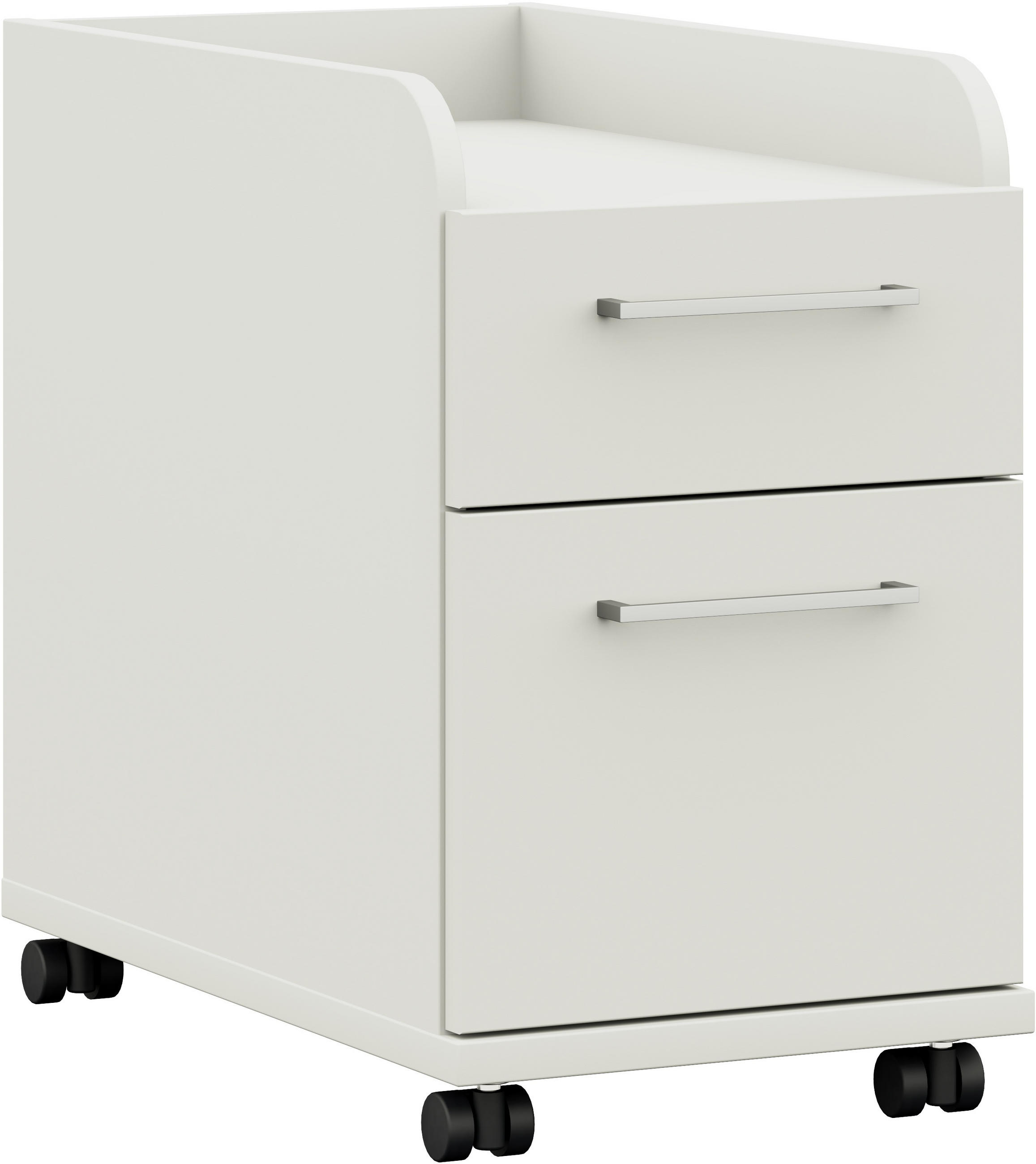 ROLLCONTAINER Weiß  - Edelstahlfarben/Weiß, Design, Holzwerkstoff/Kunststoff (32,6/54,3/60cm) - Cantus