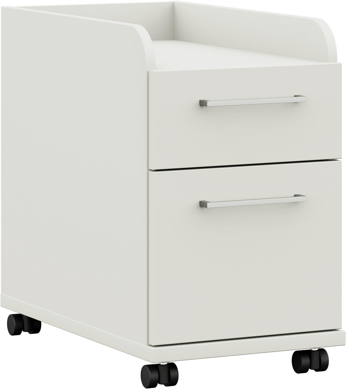 ROLLCONTAINER 32,6/54,3/60 cm  - Weiss/Edelstahlfarben, Design, Holzwerkstoff/Kunststoff (32,6/54,3/60cm) - Cantus