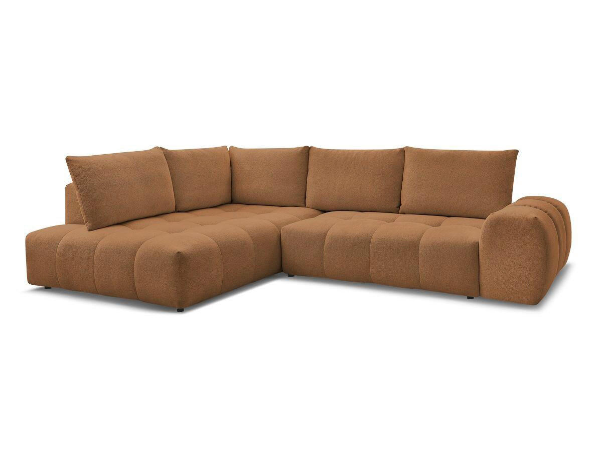 ECKSCHLAFSOFA EVEREST  mit Rücken echt, Armteil links, Armteil rechts Flachgewebe Orange  - Schwarz/Orange, MODERN, Kunststoff/Textil (320/212cm)