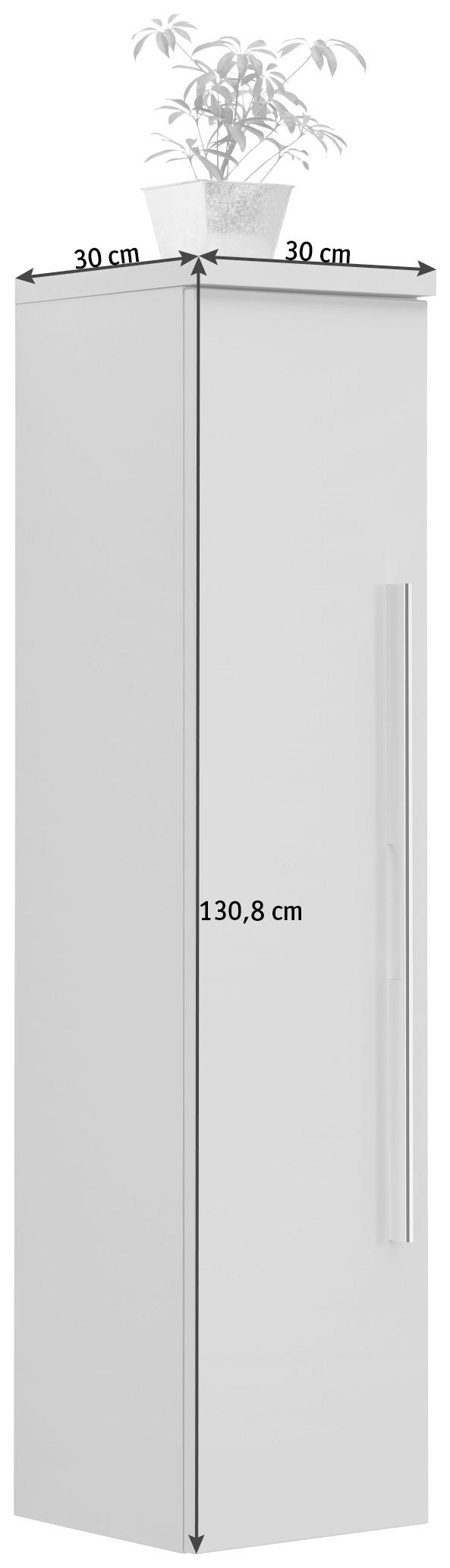 SREDNJE VISOKA OMARA 30/130,8/30 cm  - barve kroma/siva, Design, kovina/steklo (30/130,8/30cm) - Novel
