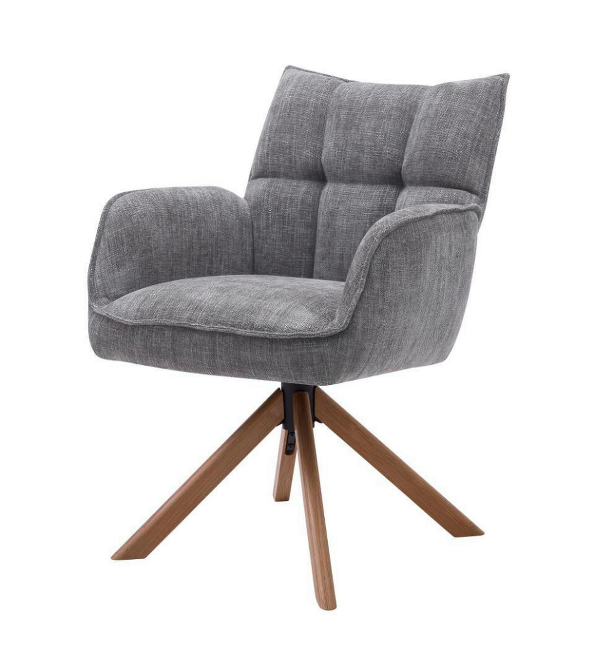 ARMLEHNSTUHL-SET 2 Stück  in Chenille  - Graphitfarben/Naturfarben, MODERN, Holz/Textil (59/86/65cm) - Livetastic