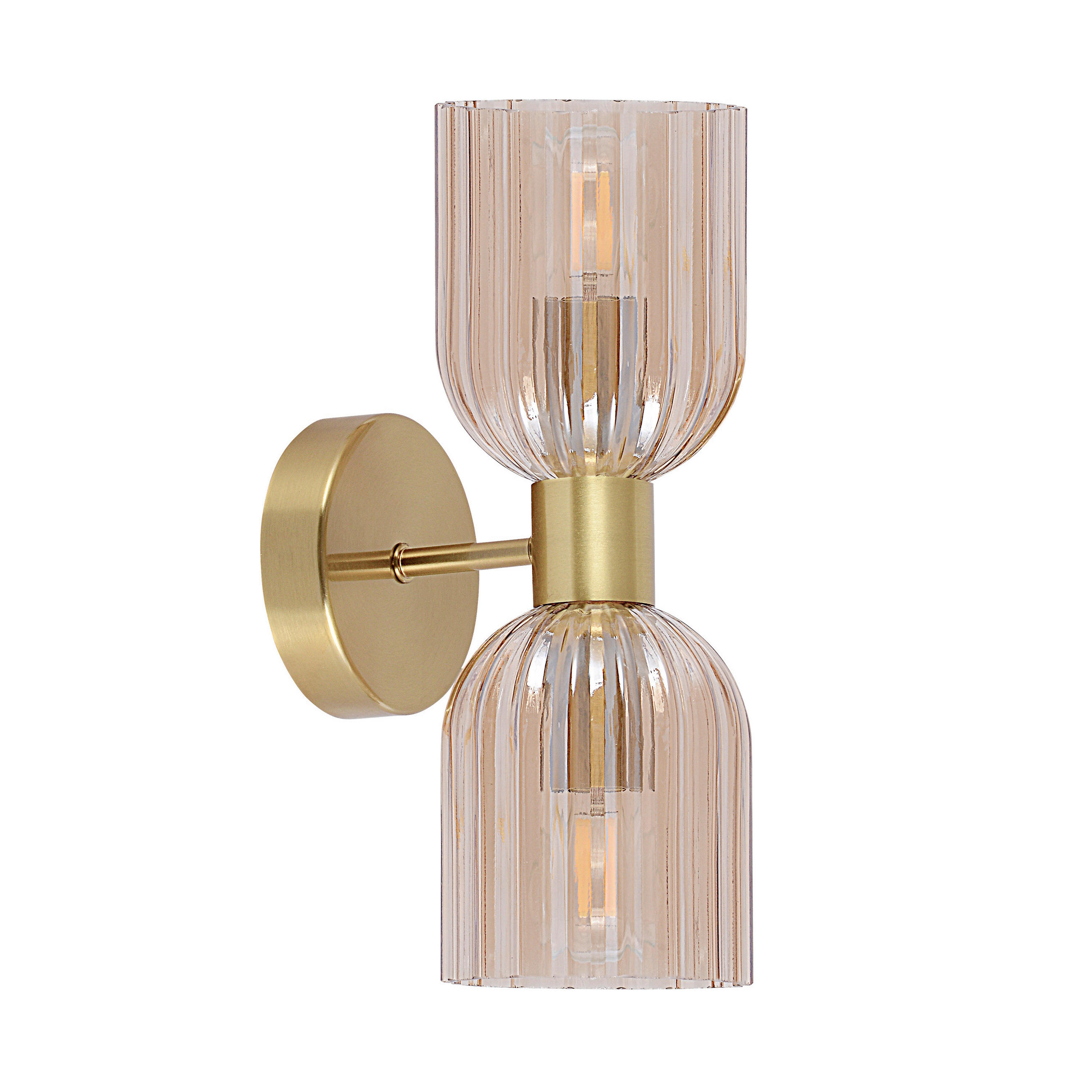 WANDLEUCHTE   - Bernsteinfarben, KONVENTIONELL, Glas (28/10/14.5cm)