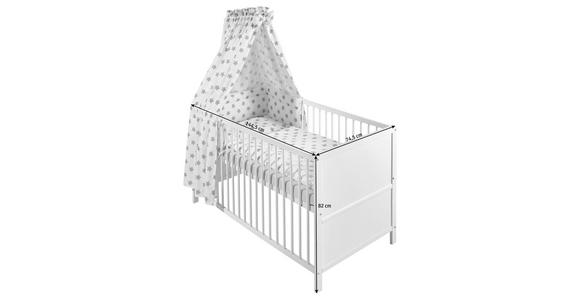 GITTERBETT-KOMPLETTSET STAR  144,5/74,5/82 cm   - Weiß/Grau, LIFESTYLE, Holz/Textil (144,5/74,5/82cm) - My Baby Lou