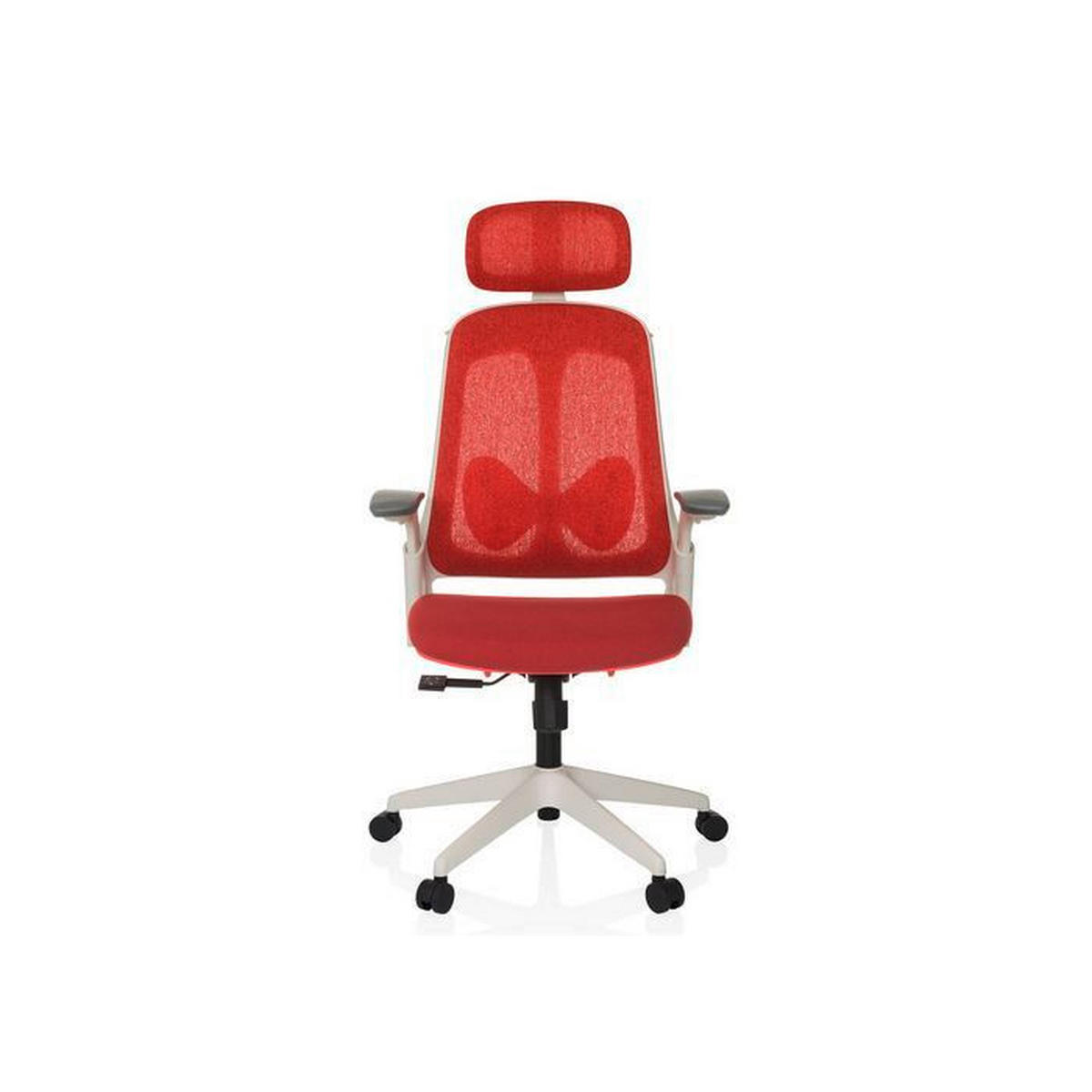 DREHSTUHL Netzbespannung Rot  - Rot/Weiß, MODERN, Kunststoff/Textil (66/115-131/66cm) - MID.YOU