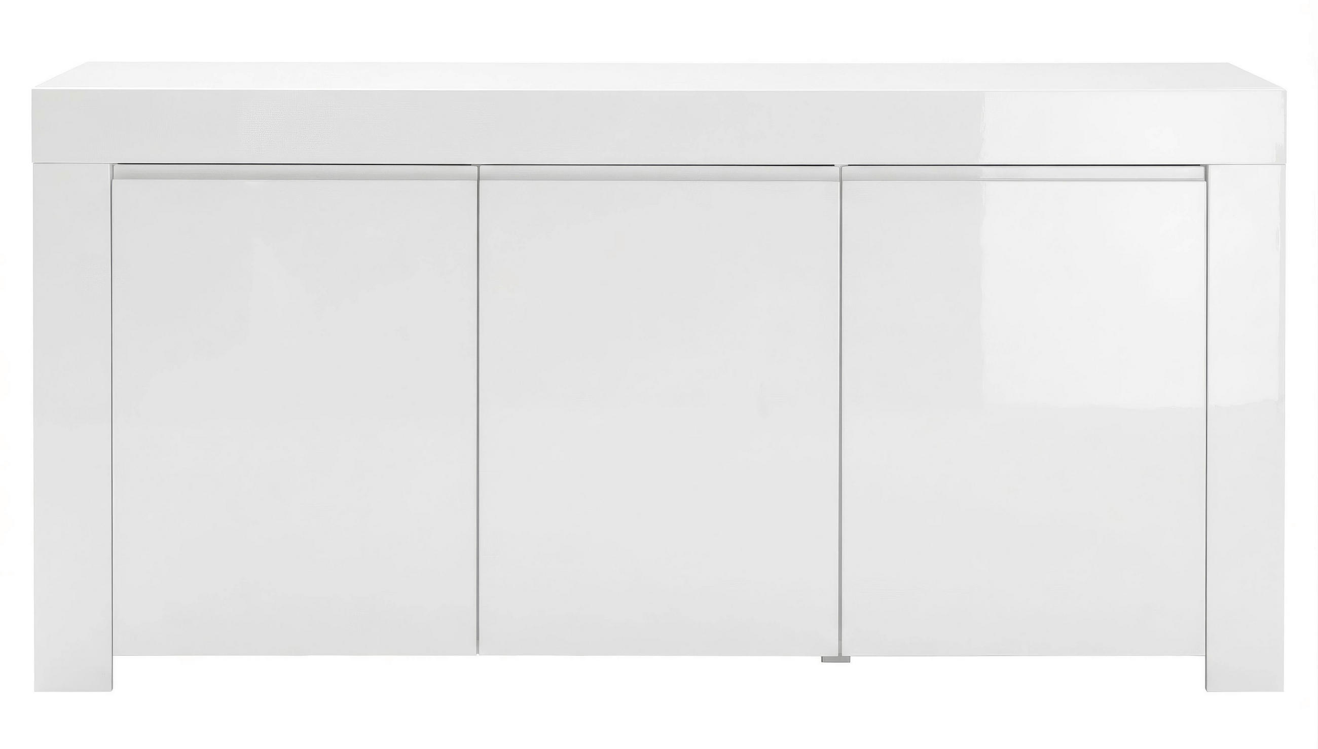 MID.YOU ŠIROKÁ KOMODA, vysoce lesklá bílá, 160/84/50 cm