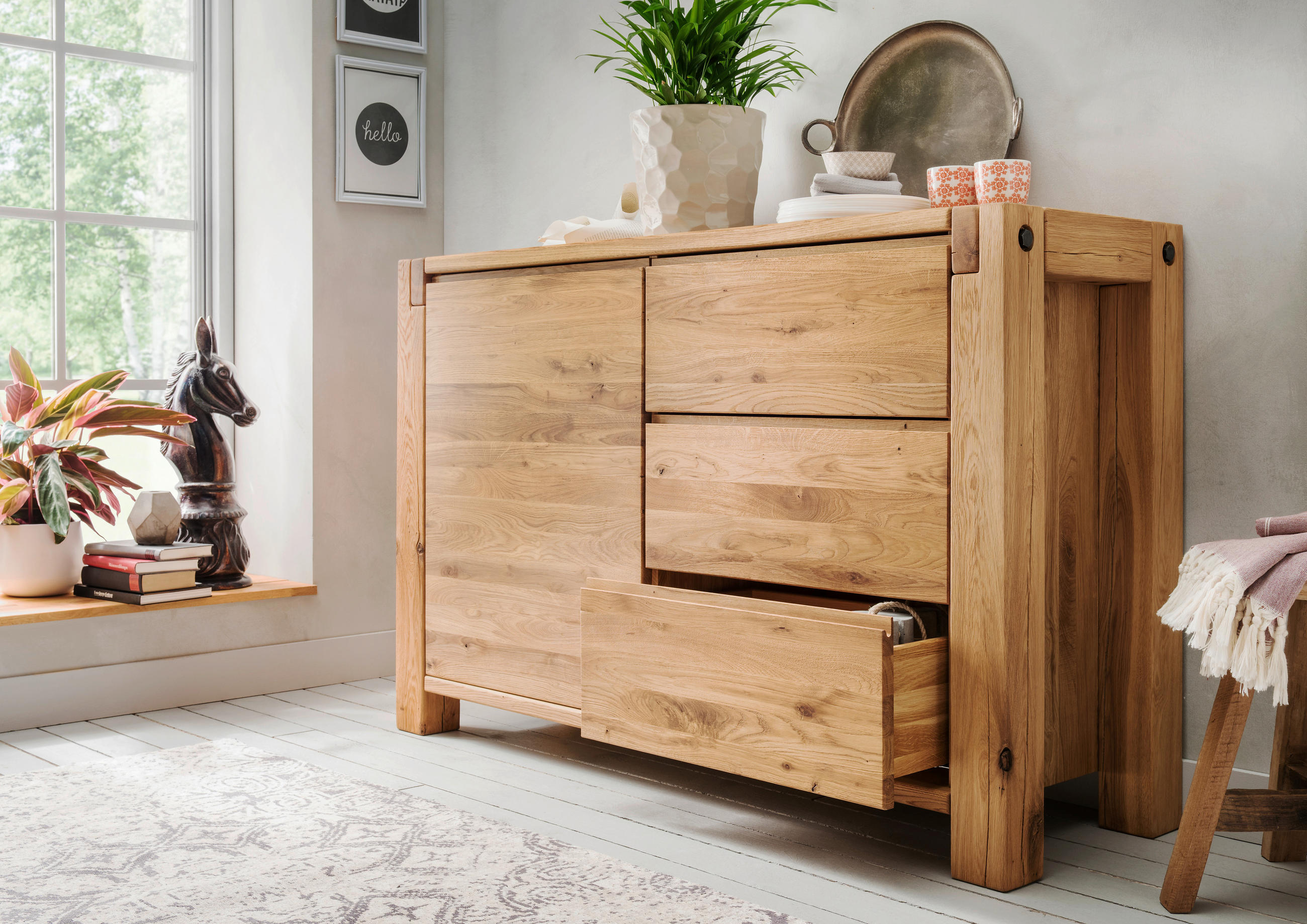 SIDEBOARD 140/90/45 cm in Eichefarben - Eichefarben, Natur, Holz (140/90/45cm) - Valnatura