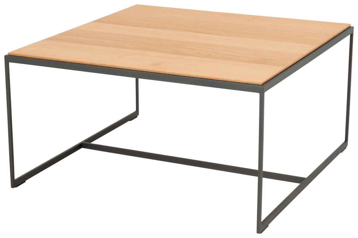 COUCHTISCH in Holz 80/80/42 cm  - Eichefarben/Anthrazit, Design, Holz/Metall (80/80/42cm) - Johann Jakob