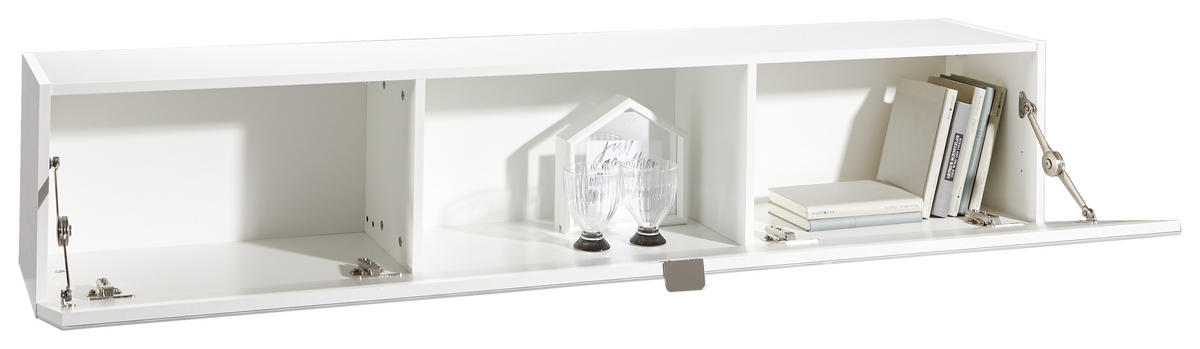 HÄNGEELEMENT Weiß  - Edelstahlfarben/Weiß, Design, Glas/Holzwerkstoff (164,6/32/29cm) - Hom`in