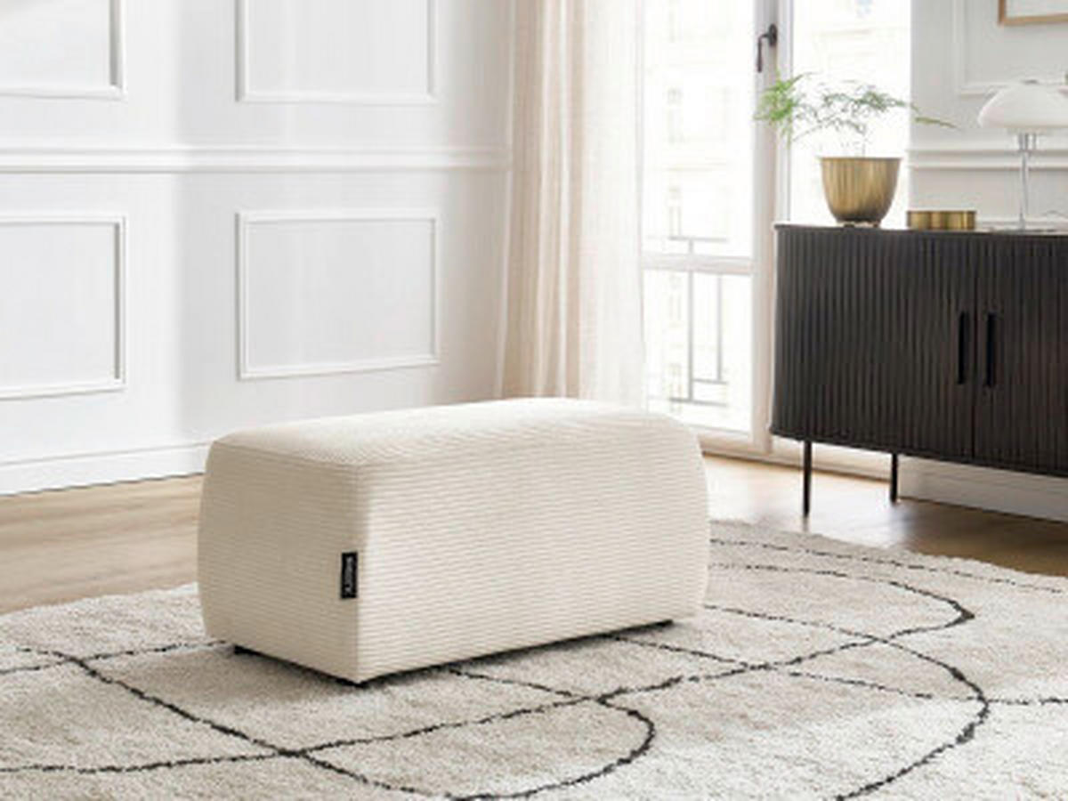 HOCKER ATILLA Cord Beige  - Beige/Schwarz, MODERN, Kunststoff/Textil (92/44/48cm)