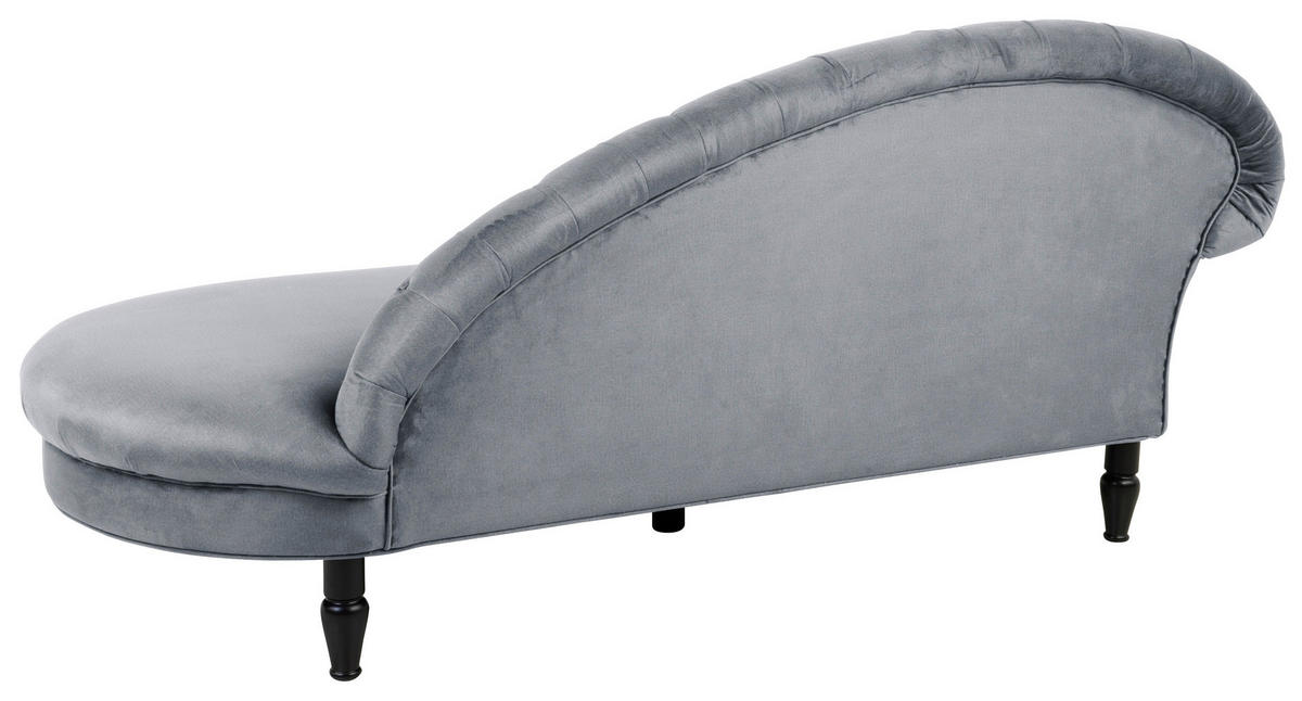 RÉCAMIERE Grau Velours  - Schwarz/Grau, Design, Holz/Textil (216/91/103cm) - MID.YOU