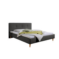 POLSTERBETT 160/200 cm,  in Anthrazit,  - Anthrazit/Naturfarben, MODERN, Holz/Textil (160/200cm) - Livetastic