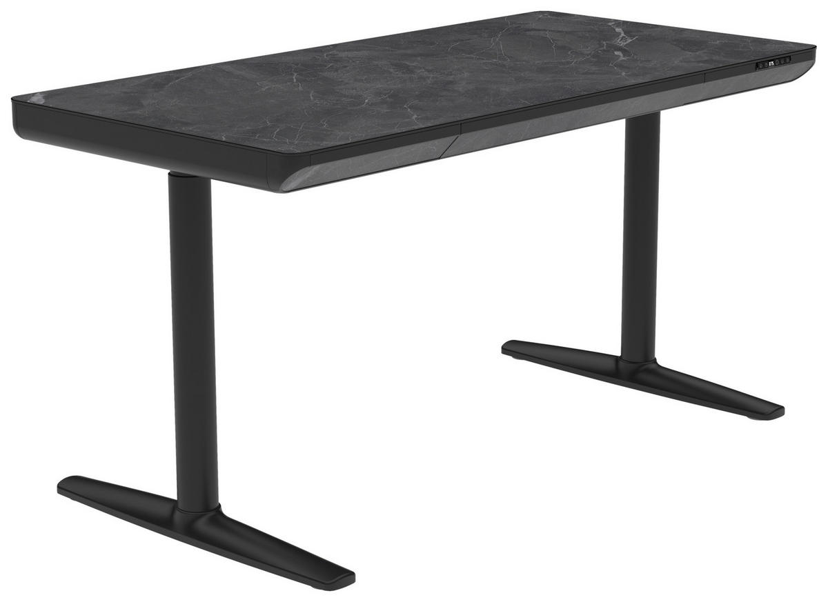 SCHREIBTISCH höhenverstellbar  - Schwarz, Design, Holzwerkstoff/Kunststoff (140/70/73-118cm) - Novel