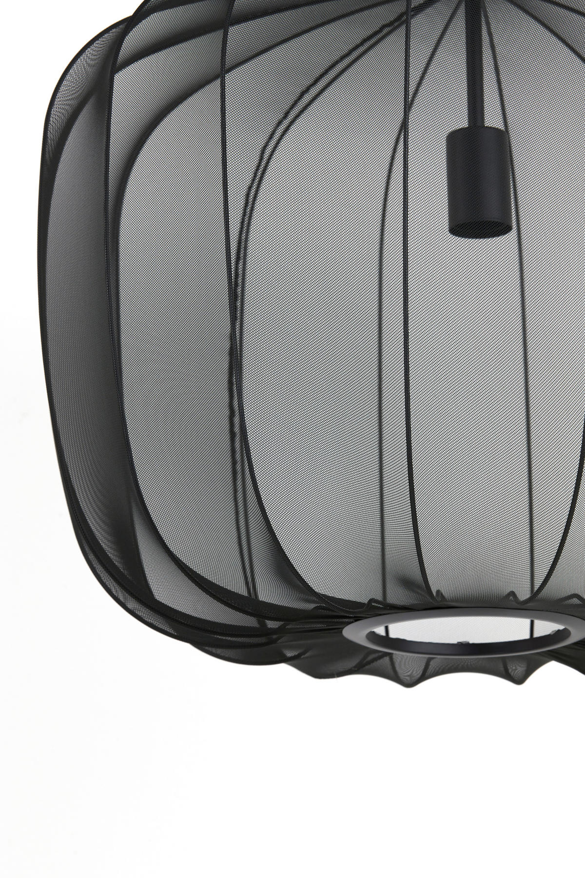 HÄNGELEUCHTE Plumeria 60/45 cm   - Schwarz, Design, Textil (60/45cm) - Light & Living