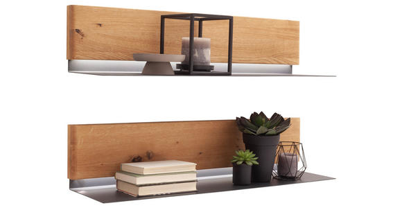 WANDBOARDSET  90/20/22 cm  - Wildeiche, Natur, Holz/Metall (90/20/22cm) - Linea Natura