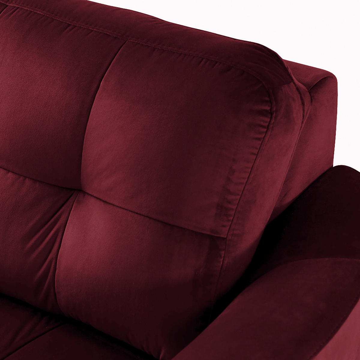 ECKSOFA Rot Samt  - Buchefarben/Rot, Design, Holz/Textil (190/236cm) - Livetastic