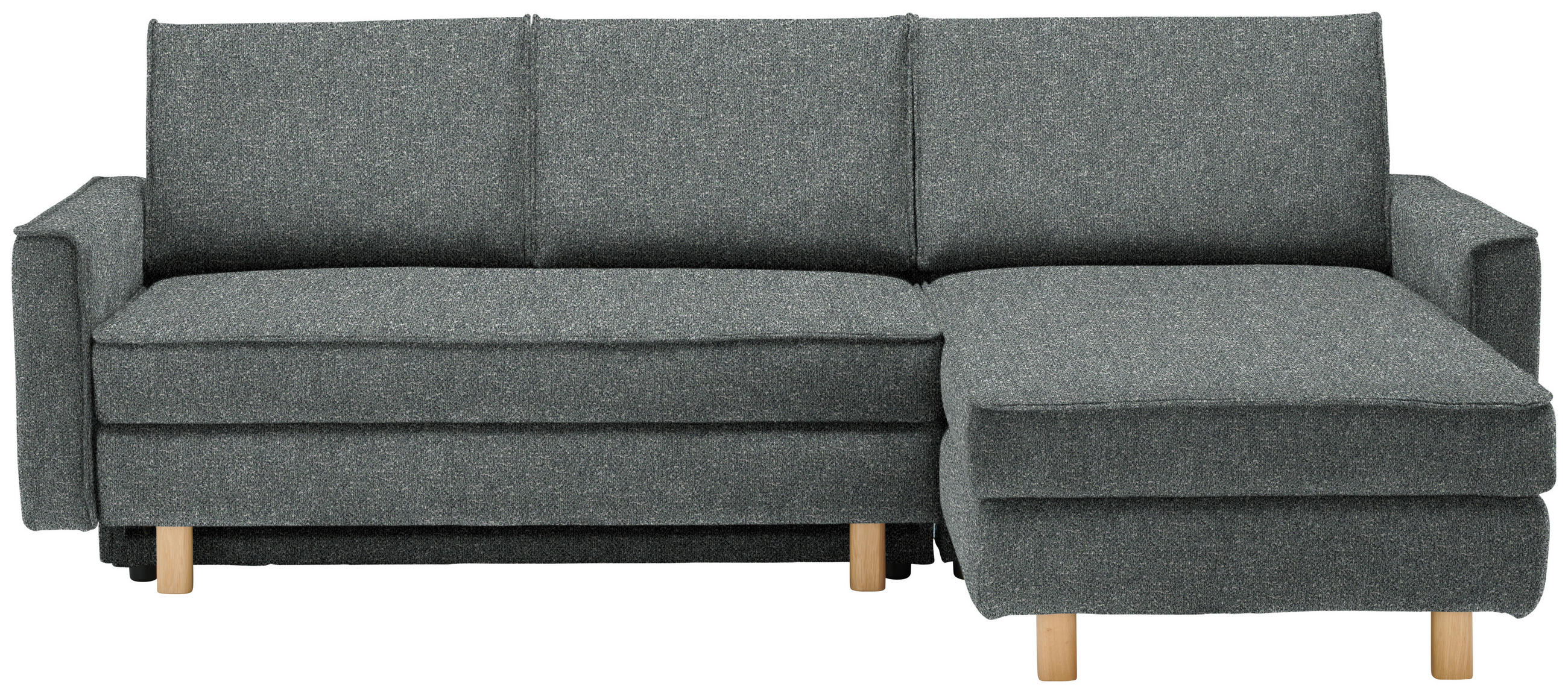 ECKSOFA  in Mikrovelours Graugrün  237/170 cm  - Eichefarben/Graugrün, KONVENTIONELL, Holz/Textil (237/170cm) - Sedda
