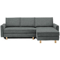 ECKSOFA  in Mikrovelours Graugrün  237/170 cm  - Eichefarben/Graugrün, KONVENTIONELL, Holz/Textil (237/170cm) - Sedda