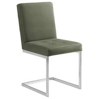 SCHWINGSTUHL  in Stahl Mikrofaser  - Edelstahlfarben/Grün, Design, Textil/Metall (45/91/58cm) - Moderano