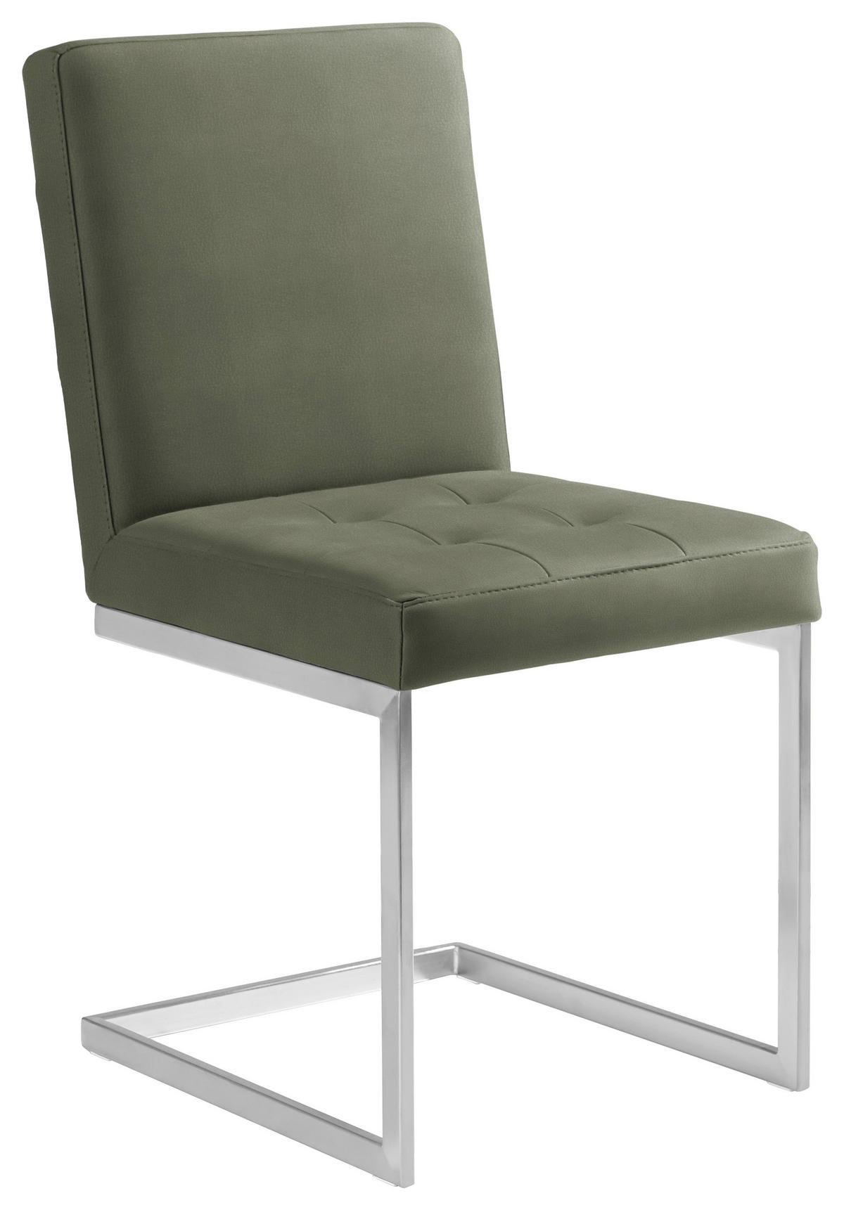 SCHWINGSTUHL  in Stahl Mikrofaser  - Edelstahlfarben/Grün, Design, Textil/Metall (45/91/58cm) - Moderano