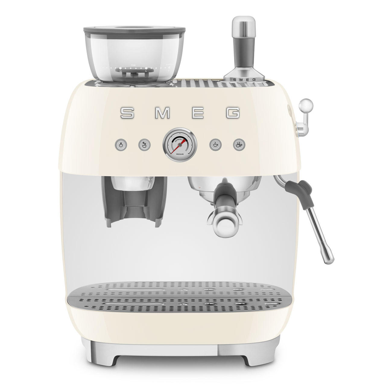 ESPRESSOMASCHINE  - Creme, Basics, Kunststoff/Metall (33,4/44,3/43cm) - SMEG