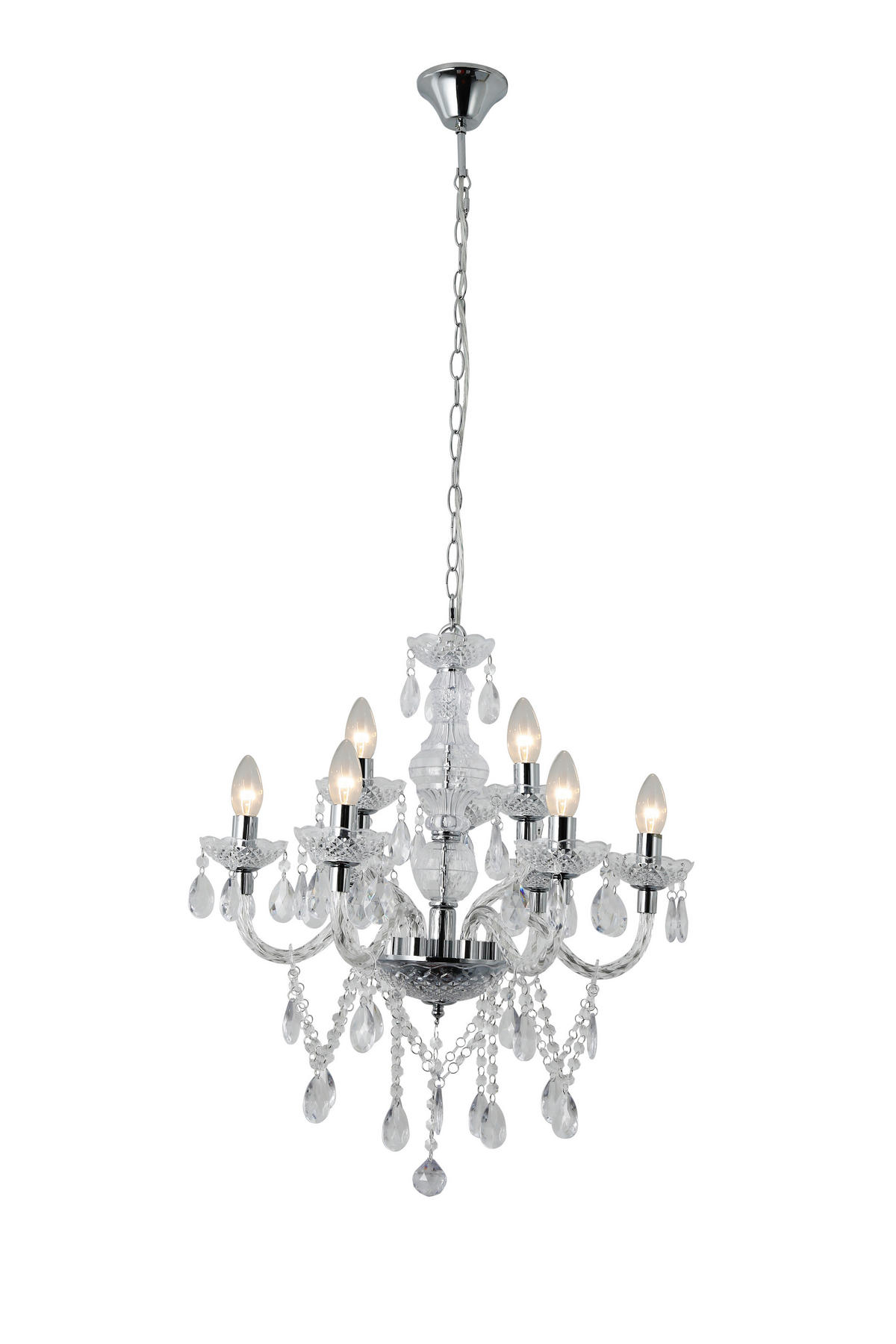 KRONLEUCHTER 53/120/63 cm   - Transparent, Design, Kunststoff/Metall (53/120/63cm) - P & B