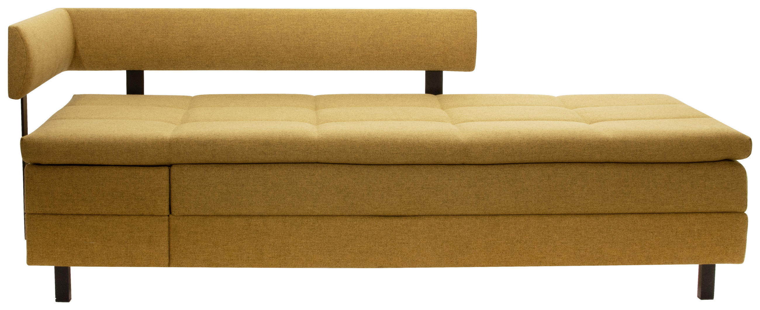 LIEGE in Flachgewebe Currygelb  - Currygelb/Schwarz, MODERN, Textil/Metall (208/77/98cm) - Joka