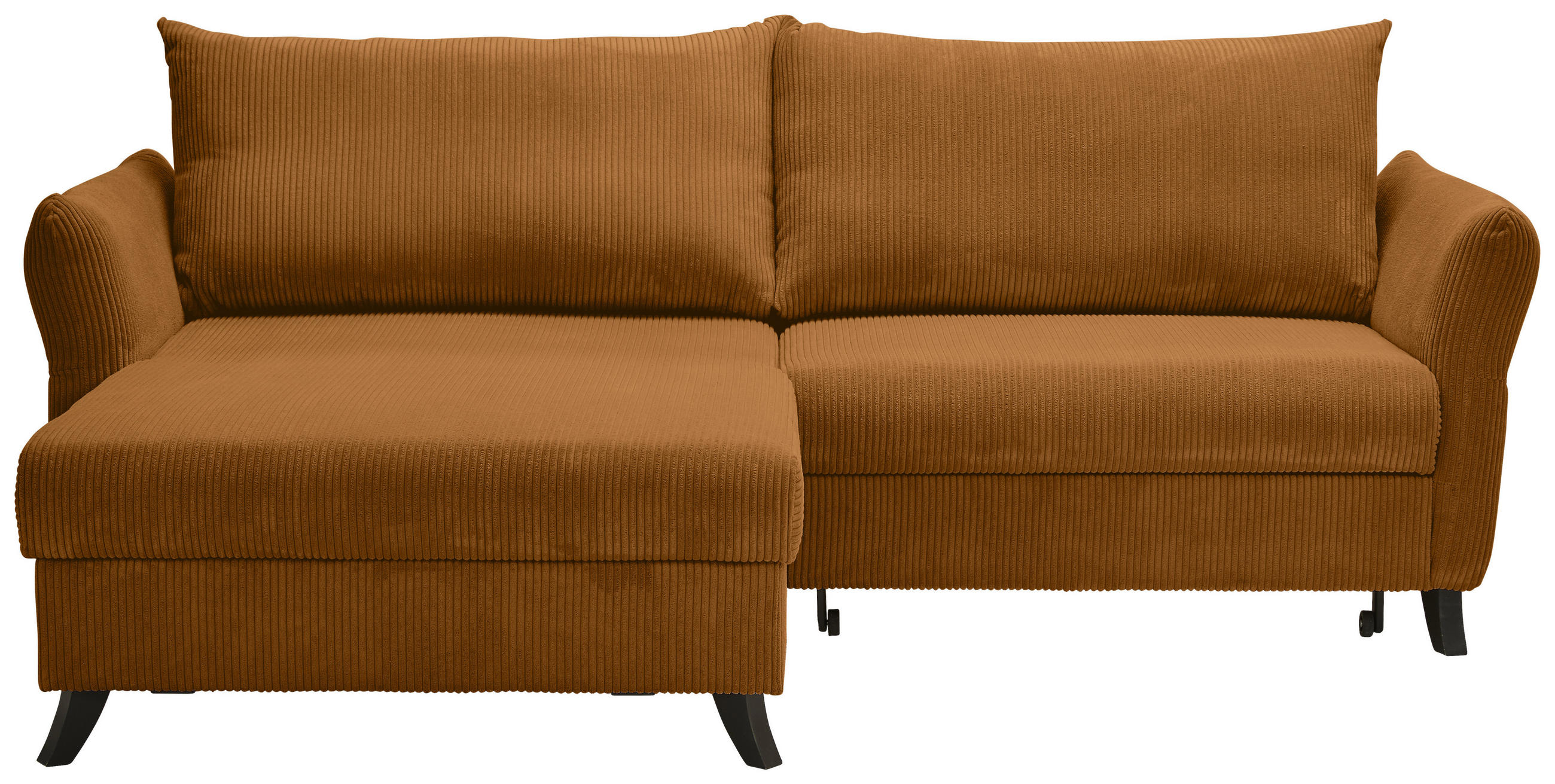ECKSOFA Cord Currygelb  - Currygelb/Schwarz, Romantik / Landhaus, Holz/Textil (245/159cm) - Stylife