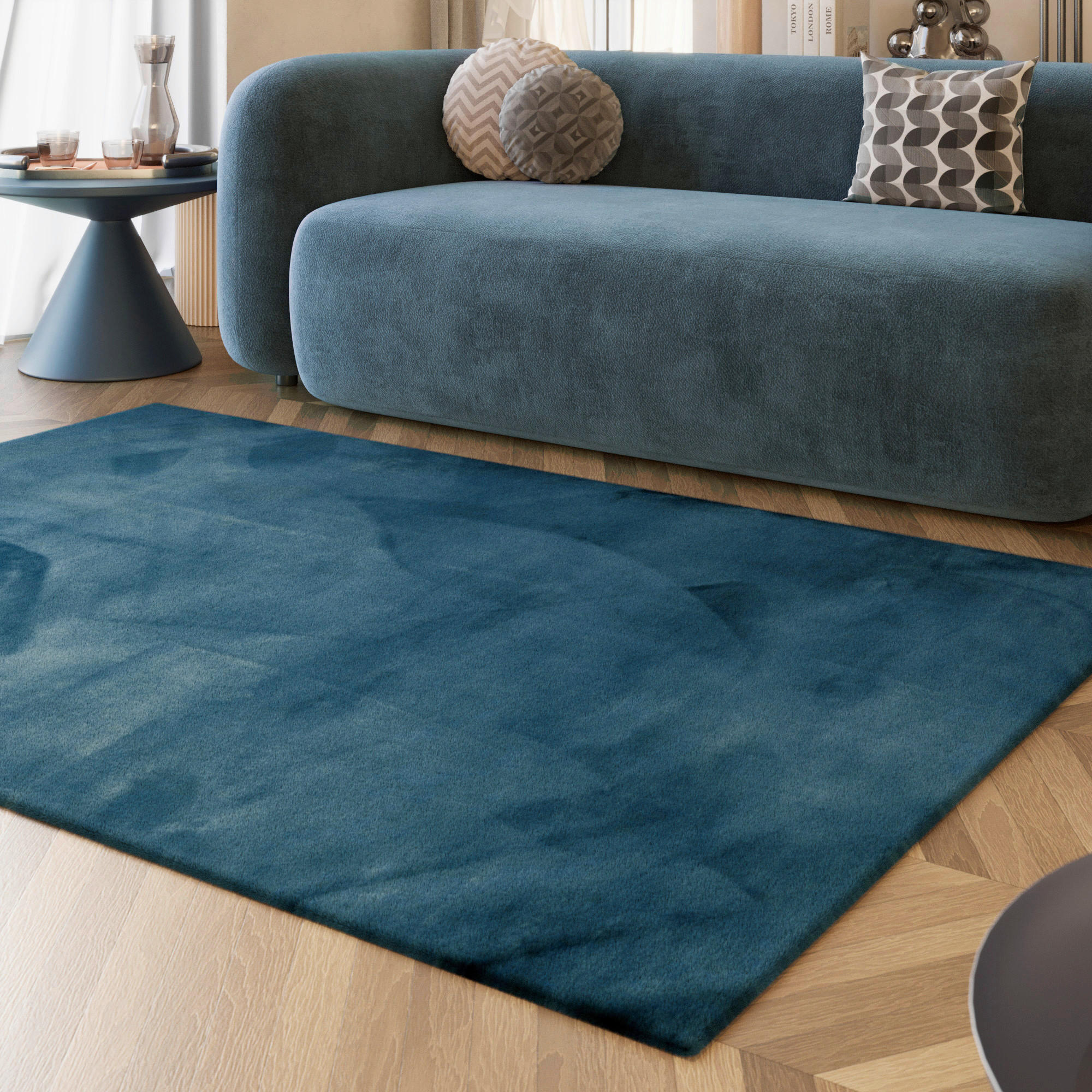 HOCHFLORTEPPICH 70/140 cm ESP-4377-24 Petrol - Petrol, KONVENTIONELL, Textil (70/140cm) - Esprit