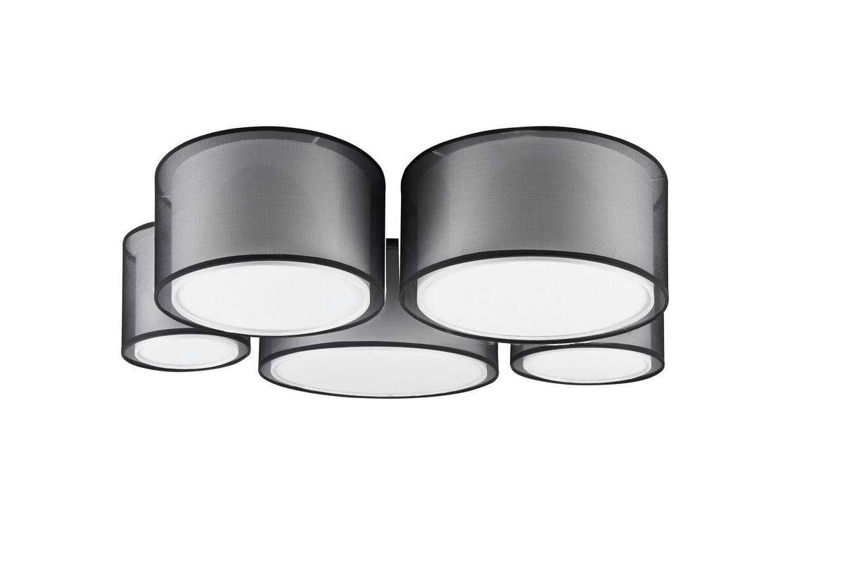 DECKENLEUCHTE Burton 90/70/21,5 cm   - Schwarz, Basics, Metall (90/70/21,5cm) - Trio Leuchten