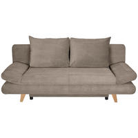 SCHLAFSOFA  mit Schlafen auf Sitzhöhe, haustierfreundlicher Bezug Cord Taupe  - Taupe/Buchefarben, KONVENTIONELL, Holz/Textil (200/75/85cm) - Carryhome