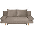 SCHLAFSOFA Cord Taupe  - Taupe/Buchefarben, KONVENTIONELL, Holz/Textil (200/75/85cm) - Carryhome