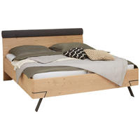 BETT 180/200 cm,  in Anthrazit, Eichefarben,  - Eichefarben/Anthrazit, KONVENTIONELL, Holz/Metall (180/200cm) - hülsta