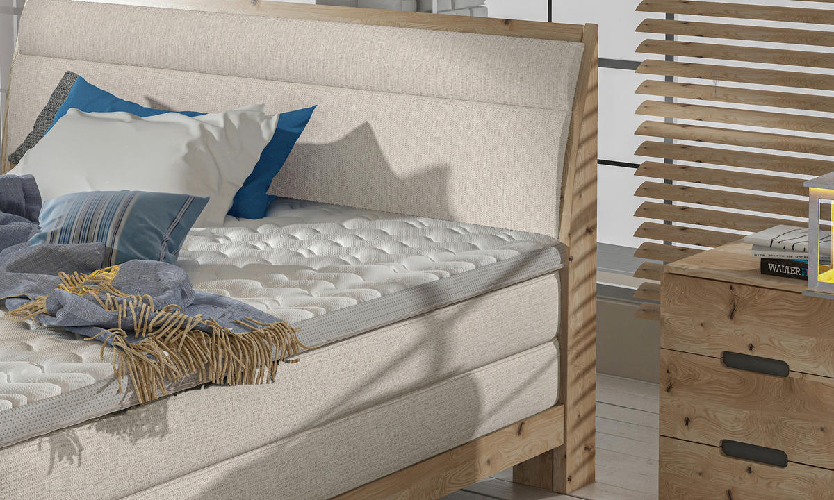 BOXSPRINGBETT 140/200 cm  in Naturfarben  - Eichefarben/Naturfarben, Natur, Holz/Textil (140/200cm) - Valnatura