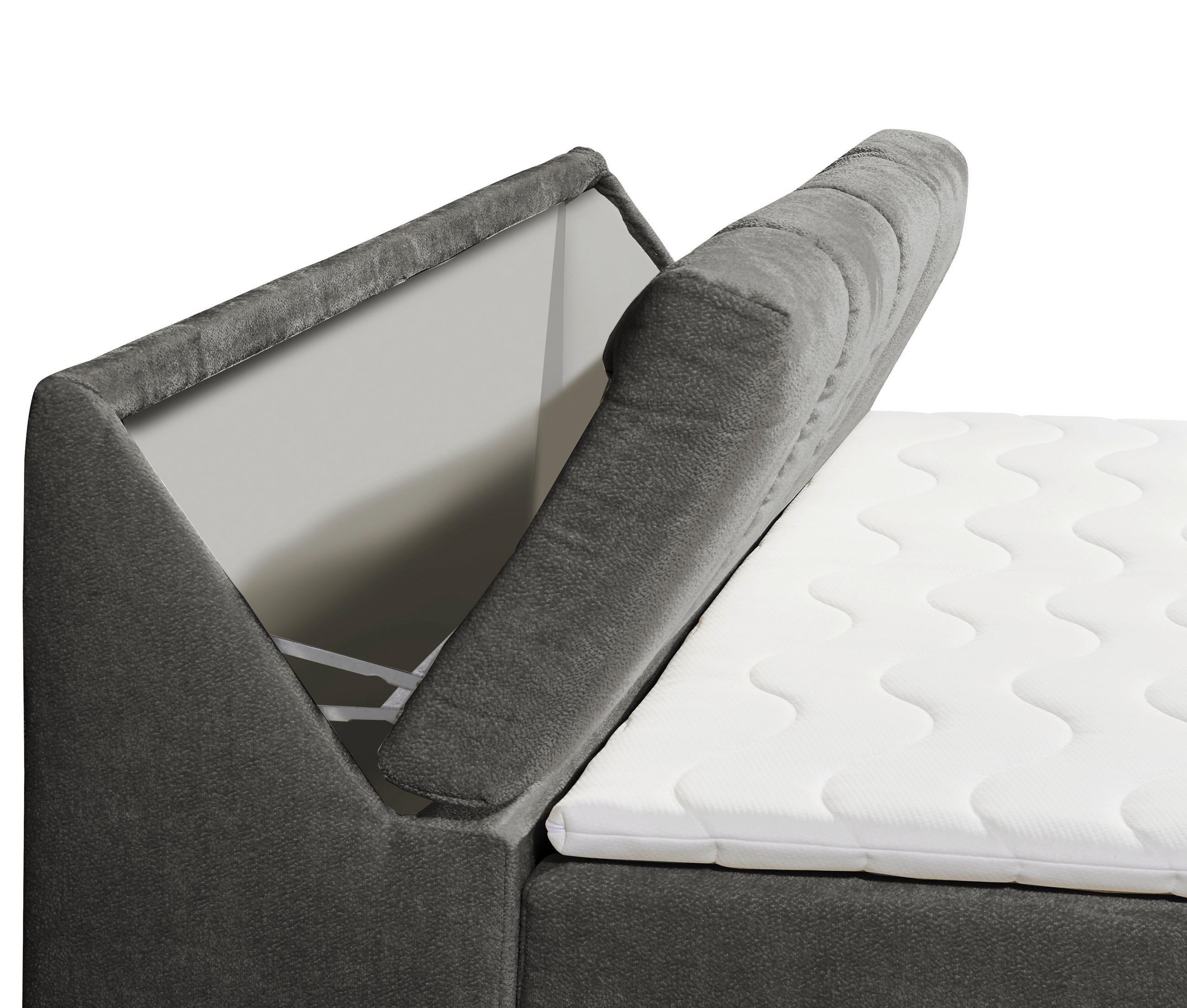 Thumbnail - Mid.you Boxbett, Graphit, Textil, 120x200 cm, Bettkasten, gepolstertes Kopfteil, Schlafzimmer, Betten, Boxspringbetten