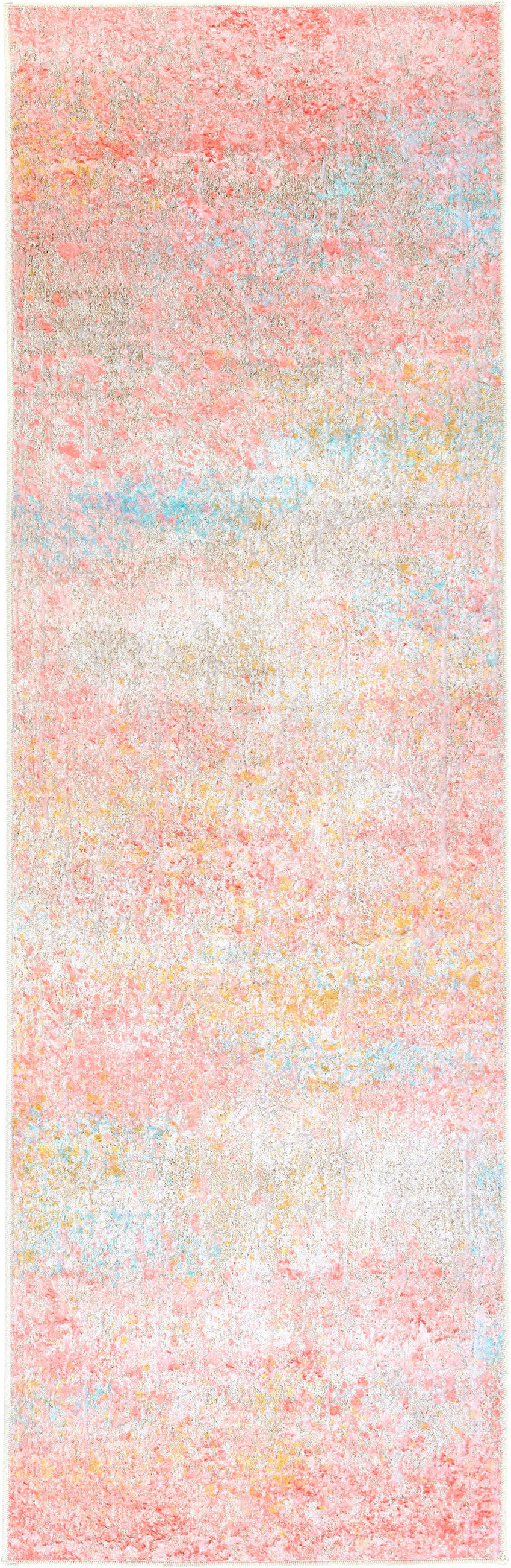 LÄUFER 80/250 cm ONDEA FIORITH, waschbar  - Türkis/Dunkelgelb, Design, Kunststoff/Textil (80/250cm) - Lindorug